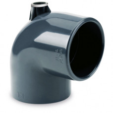 Коліно 63х90 з врізкою 1/2 РВ прямо