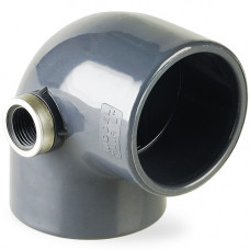 Коліно 50х90 з врізкою 1/2 РВ у бік