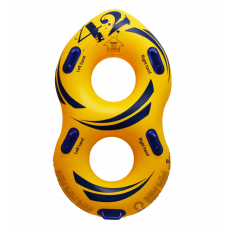 Надувний плавальний круг подвійний 42" HB (164*96 см) посилений шов, жовтий з синім ПВХ HB-2F8-42Y