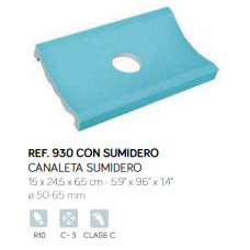 Жолоб із відстійником зовнішній 15х24.5х3.5см R 50-65 мм, (блакитний)